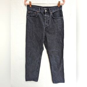 Aritzia Denim Forum Joni High Rise Loose Fit Black  Denim Jeans 26x29L